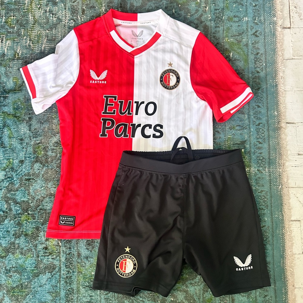 Feyenoord Championship Year Soccer Jersey & Short set YM NWOT sold as set only